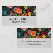 Kleurrijke bloemen | leer visitekaartje (Voorkant / Achterkant)