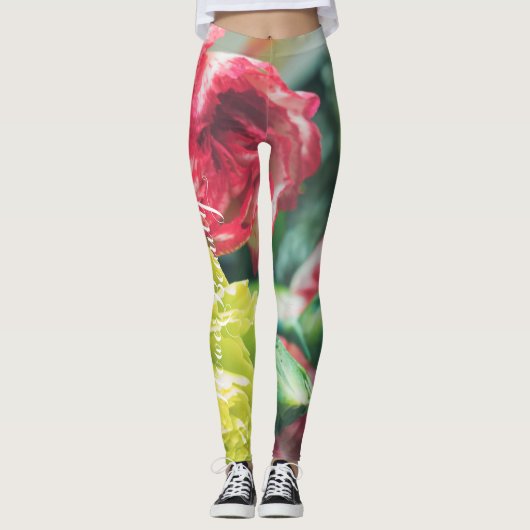 Kleurrijke bloemen leggings (Voorkant)