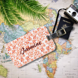 Kleurrijke Bloemen Lehenga Patroon Custom Monogram Bagagelabel