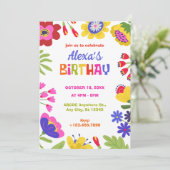 Kleurrijke bloemen leuke verjaardag kaart (Staand voorkant)