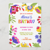 Kleurrijke bloemen leuke verjaardag kaart (Voorkant / Achterkant)