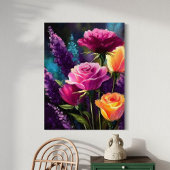 Kleurrijke Bloemen – Levendig Bloemenlandschap Canvas Afdruk