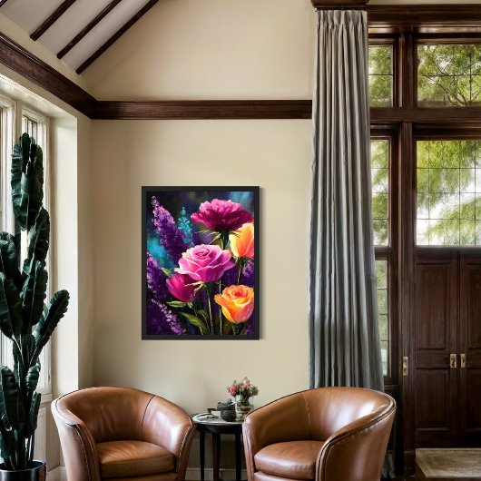 Kleurrijke Bloemen – Levendig Bloemenlandschap Canvas Afdruk