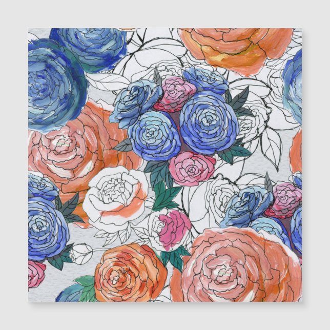 Kleurrijke bloemen: Levendig naadloos patroon (Voorkant)