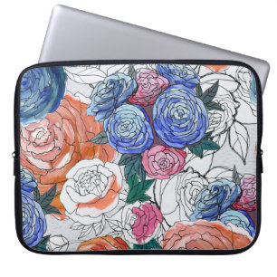 Kleurrijke bloemen: Levendig naadloos patroon Laptop Sleeve