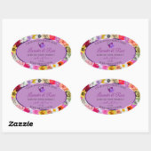 Kleurrijke bloemen Licht Paars Etiket op product H (Vel)