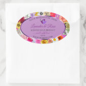 Kleurrijke bloemen Licht Paars Etiket op product H (Tas)