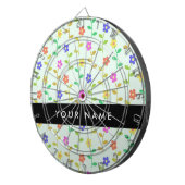 Kleurrijke bloemen, lichtgroene achtergrond, zwart dartbord (Voorkant Rechts)