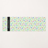 Kleurrijke bloemen, lichtgroene achtergrond, zwart yogamat (Voorkant (horizontaal))