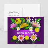 Kleurrijke Bloemen Lieveheersbeestjes Waterverf Ve Briefkaart (Voorkant / Achterkant)