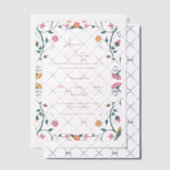  Kleurrijke Bloemen Lijst Script Wedding Vellum Uitnodigingen (Offset (Uitnodiging))