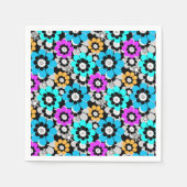 Kleurrijke bloemen madeliefjes Blauw Turquoise Paa Servet (Voorkant)