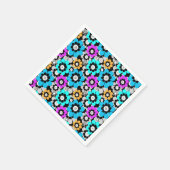 Kleurrijke bloemen madeliefjes Blauw Turquoise Paa Servet (Hoek)