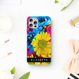 Kleurrijke Bloemen, Madeliefjes, Boho, Je Naam iPhone 16 Hoesje