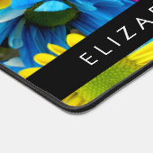 Kleurrijke bloemen, madeliefjes, boho, Jouw naam Bureaumat (Hoek)