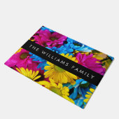 Kleurrijke bloemen, madeliefjes, boho, Jouw naam Deurmat (Schuin)