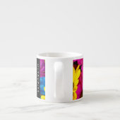 Kleurrijke bloemen, madeliefjes, boho, Jouw naam Espresso Kop (Achterkant)