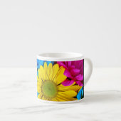 Kleurrijke bloemen, madeliefjes, boho, Jouw naam Espresso Kop (Voorkant rechts)