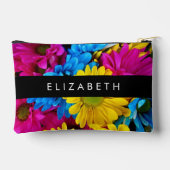 Kleurrijke bloemen, madeliefjes, boho, Jouw naam Etui (Achterkant)