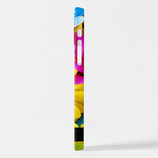 Kleurrijke bloemen, madeliefjes, boho, Jouw naam iPhone Hoesje (Linkerkant)