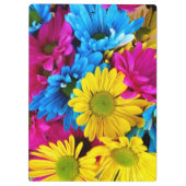 Kleurrijke bloemen, madeliefjes, boho, Jouw naam Klembord (Achterkant)