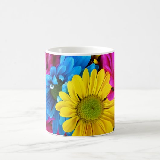 Kleurrijke bloemen, madeliefjes, boho, Jouw naam Koffiemok (Center)