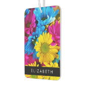 Kleurrijke bloemen, madeliefjes, boho, Jouw naam Luchtverfrisser (Links)