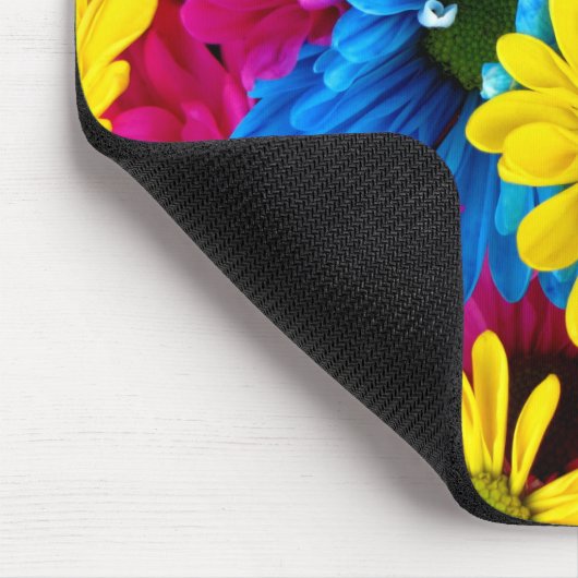 Kleurrijke bloemen, madeliefjes, boho, Jouw naam Muismat (Hoek)