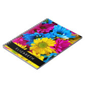 Kleurrijke bloemen, madeliefjes, boho, Jouw naam Notitieboek (Linkerzijde)