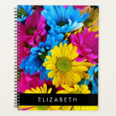 Kleurrijke bloemen, madeliefjes, boho, Jouw naam Planner (Voorkant)