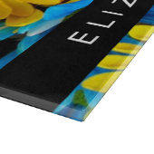 Kleurrijke bloemen, madeliefjes, boho, Jouw naam Snijplank (Hoek)