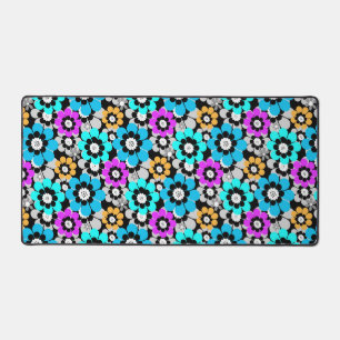 Kleurrijke bloemen margrieten Blauw Turquoise Paar Bureaumat