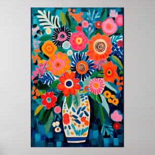 Kleurrijke BLOEMEN MATISSE Geïnspireerde POSTER – 