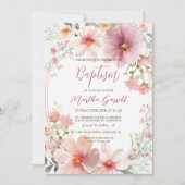 Kleurrijke bloemen meisje doop kaart (Voorkant)