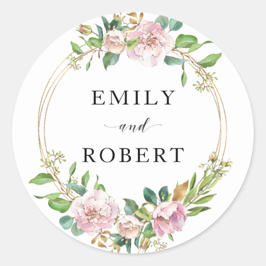 Kleurrijke bloemen met een grote adem ronde sticker (Voorkant)