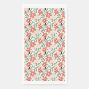 Kleurrijke bloemen met roze, groene en blauwe bloe servet
