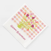 Kleurrijke bloemen met roze servet (Hoek)