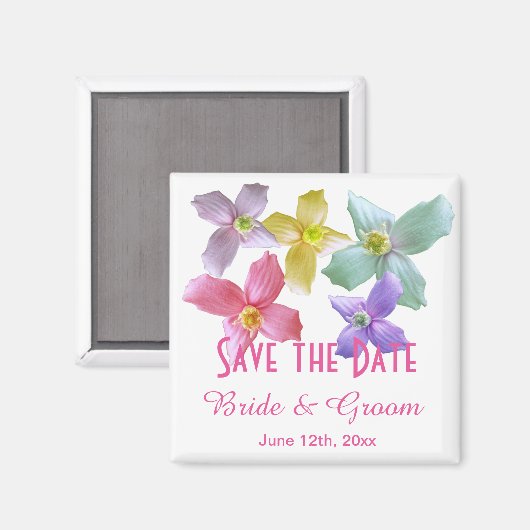  kleurrijke bloemen met uitzondering van de datum magneet (Voorkant / Achterkant)