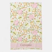 Kleurrijke bloemen met vlinders patroonnaam theedoek (Verticaal)