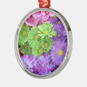 Kleurrijke bloemen metalen ornament (Links)