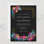 Kleurrijke Bloemen Mexicaanse Fiesta bruiloft uitn Kaart (Voorkant)