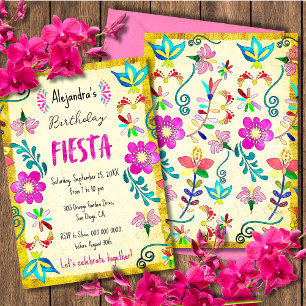 Kleurrijke Bloemen Mexicaanse Folk Art Fiesta Verj Kaart