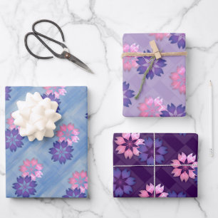 Kleurrijke Bloemen Moderne Grafische Print Inpakpapier Vel
