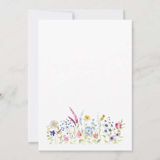 Kleurrijke Bloemen Moderne Huwelijksuitnodiging Kaart (Achterkant)