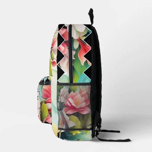 Kleurrijke Bloemen Moderne Kunst Bedrukte Rugzak (Rechts)