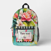 Kleurrijke Bloemen Moderne Kunst Bedrukte Rugzak (Voorkant)