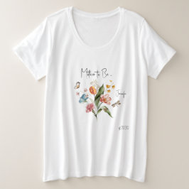 Kleurrijke bloemen, moeder-in-wording Baby shower Grote Maat T-shirt