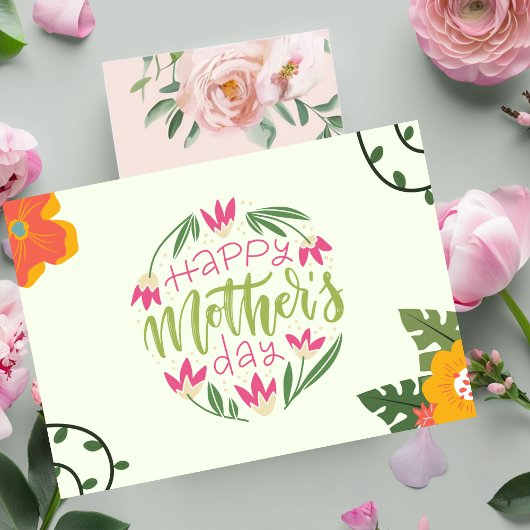 Kleurrijke Bloemen Moederdag Kaart