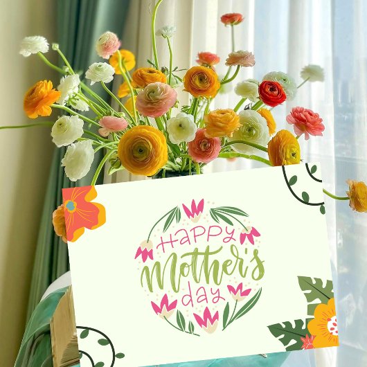Kleurrijke Bloemen Moederdag Kaart