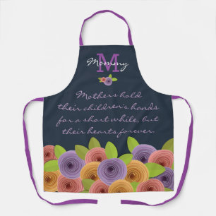 Kleurrijke Bloemen Moederdag Quote w Monogram Schort